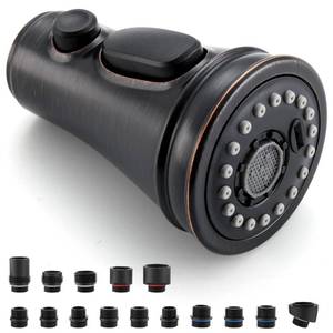 lot 6346 image: Kitchen Faucet Replacement Spray Head - with 15 Adapters, Oil Rubbed Bronze