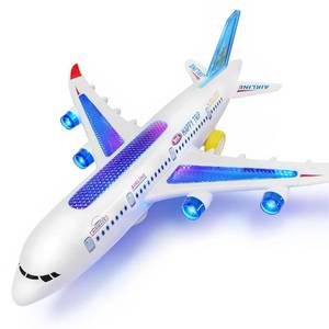lot 6360 image: AtomDream Tech Aeroplane Toy - Electric Aeroplane Toy with Flashing LED Lights & Sounds �� Bump and Go Mechanism, Durable ABS Construction, for Kids Ages 3-8