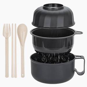 lot 6367 image: Large Ramen Bowl, Ramen Noodle Bowls Microwavable, Ramen Cooker with strainer, Microwave Pasta Cooker, Ramen Bowl Microwave Gift for College Boys Girls Male Female Dorm Room Essentials Instant Lunch