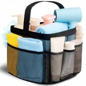 lot 6372 image: Mesh Shower Caddy Portable for College Dorm Room Essentials for Girls with 9 Pockets,Large-Capacity Shower Basket,Quick Dry Toiletry Tote Bag for Women,Outdoor Gym,Travel,Swim,Beach Camping Essentials