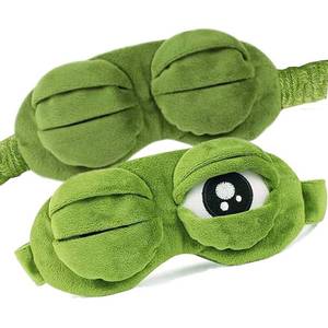 lot 6376 image: 2 PCS Sleep Mask for Girls Women Men Kids Funny Cute Contoured Blackout Frog Cat Dog Animal 3D Sleep Eye Mask for Sleeping