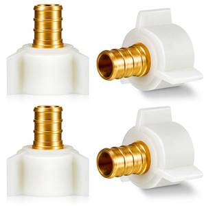lot 6377 image: Fabbay 4 Pack 12 Inch Pex Fittings 12 NPT Female Threaded Swivel Adapter