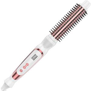 lot 6392 image: Thermal Brush 1 Inch Curling Iron Volumizing Heated Round Brush Ceramic Tourmaline Heated Hot, Multifunctional Styler Curling Wand (White, 1 inch)