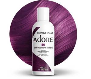 lot 6409 image: Adore Semi Permanent Hair Color - Vegan and Cruelty-Free Hair Dye - 4 Fl Oz - 085 Burgundy Bliss (Pack of 3)
