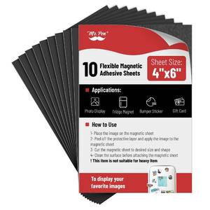 lot 6415 image: Mr. Pen- Adhesive Magnetic Sheets, 4 x 6, 10 Pack