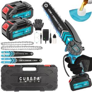 lot 19789 image: CUBETA Mini Chainsaw Cordless, 2025 Upgraded 8 inch & 6 inch Electric Chain Saw with 2-Pack Rechargeable Batteries, Battery Powered Small Chainsaw for wood cutting, Trees Trimming