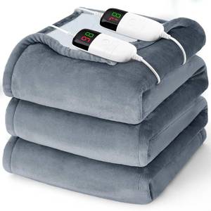 lot 19790 image: Heated Electric Blanket Queen Size - 84 x 90 Heating Blanket with Dual Control, 10 Heating Levels & 8 Hours Auto Off, Soft Warm Flannel Blanket, Christmas Birthday Gifts for Senior Grandma