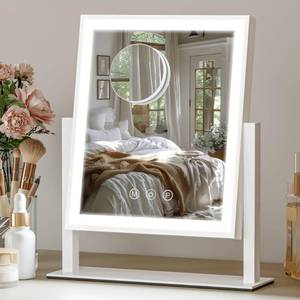 lot 19802 image: SSTBLEV Vanity Mirror with Lights, 3-Color Dimmable & Adjustable Lighted Makeup Mirror with Smart Touch and 360° Rotation