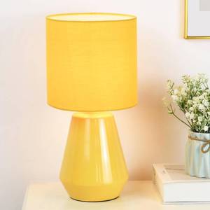 lot 19805 image: Lampwell Vane Small Ceramic Table Lamp for Living Room and Bedroom,Modern Kids Night Table Lamp,�7.09�H13.39IN,Bulb Excluded,Yellow