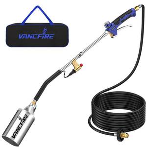 lot 19808 image: Propane Torch Weed Burner Kit,Weed Blow Torch with Storage Bag, Heavy Duty Flamethrower with Igniter & Turbo Trigger and 10 FT Hose for Weeding,Roofing, Melting IceSnow(33)