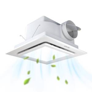 lot 19813 image: Bathroom Exhaust Fan with Light, 141 CFM 6500K LED 12 Panel(9.8 Mount)