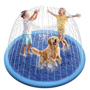 lot 19831 image: Raxurt Non-Slip Splash Pad for Kids and Dog, 67 Splash Pad Thicken 0.58mm for Kids Ages 4-8 Toddler Baby Splash Sprinkler Pad Dog Pool Summer Outdoor Water Toys for Boys Girls