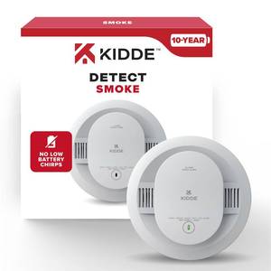 lot 19834 image: Kidde Smoke Detector, 10-Year Battery Powered, LED Status Lights, 85 dB Alarm, 20SD10, 1 Pack
