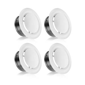 lot 19838 image: HG Power 4 Inch Vent Cover Adjustable - 4 Pack White ABS Round Ceiling Vent for Living Room, Attic, Bathroom, Kitchen Ventilation,100mm - Opening Size 3.59
