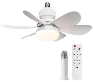 lot 19843 image: OOWOLF Ceiling Fan with Light and Remote, Low Profile Flush Mount Bladeless Ceiling Fan, 3000K-5000K Dimmable LED Light, 3 Wind Speeds, Timer & Memory Function, Quiet Small Ceiling Fan 20.5