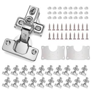 lot 19850 image: Mirdinner Cabinet Hinges - 24 Pack for 12 Inch Overlay Cabinet, Face Frame Concealed 105Deg Self Closing Hinges, Stainless Soft Close Cabinet Door Hinges with Mounting Screws and Repair Plate