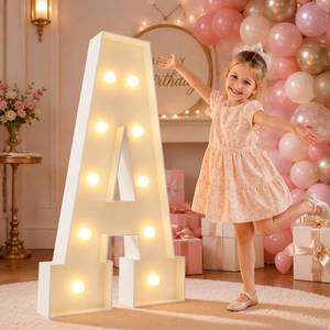 lot 19852 image: imprsv 4FT Marquee Letters Large Light Up Letters A for Party Decor (Used)