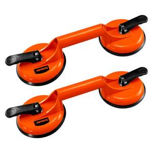 lot 19884 image: SOLUDE 2 Pack Glass Suction Cups,Aluminium Heavy Duty Vacuum Handle Glass Holder for Lifting Large GlassWindowTilesMirrorGraniteFloor Gap FixerWindshield Removal & Install Tool