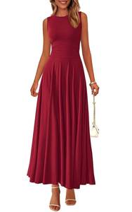 lot 20013 image: PRETTYGARDEN Womens Sleeveless Summer Dresses 2026 Flowy Aline Maxi Dress Small