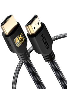 lot 20026 image: PowerBear 4K HDMI Cable 3 ft, Short Hdmi Cable, Braided Nylon & Gold