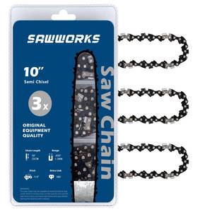 lot 20044 image: SawWorks 10 Inch Pole Saw Chain 14 Pitch .050 Gauge 58 Drive Links