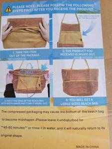lot 20046 image: Large Seeded Beach Bag with Handles