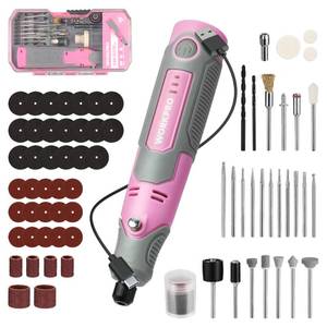 lot 20064 image: WORKPRO Cordless Rotary Tool Kit, 71PCS Accessories Rechargeable, Pink