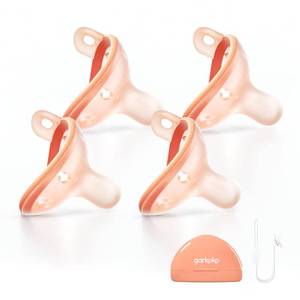 lot 20073 image: Breast-Like Baby Pacifiers for Newborns 0-6 Months 4 Pack Clip Case