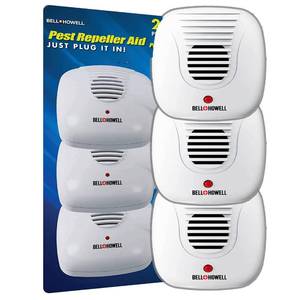 lot 20093 image: Bell  Howell Ultrasonic Pest Repeller Home Kit (Pack of 3), Ultrasonic Pest Repeller, Pest Repellent for Home, Bedroom, Office, Kitchen, Warehouse, Hotel, Safe for Human and Pet
