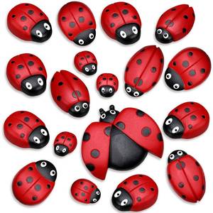 lot 20094 image: Gerrii 18 Pcs Small Resin Ladybugs Garden Decor Stones Holiday Ladybug Garden Yard Decorations Outdoor 4 Size Mom Gifts Lady Bugs Yard Decorations
