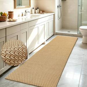 lot 20100 image: HAPACE Braided Rug Faux Jute Entryway Rug 2 x 5 Non-Slip Backing Machine Washable Natural Boho Area Rugs for Entryway, Bedroom, Living Room, Doormat, Farmhouse, Laundry, Kitchen, Dining Light Brown