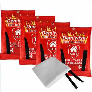lot 20110 image: Demiwise Fire Blankets for Home and Kitchen,4-Pack 40x40 Emergency Fire Safety Blankets for People House Car Office Warehouse Emergency Survival Safety