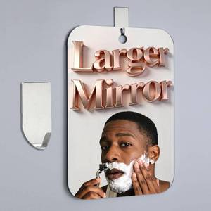 lot 20113 image: Shatterproof Shower Mirror Fogless for Shaving,(Larger 11x8 Inch) Anti Fog Shaving Mirror Holder NO-Drilling, No Fog Free Waterproof,Small Wall Mounted Bathroom Accessories Camping Hanging