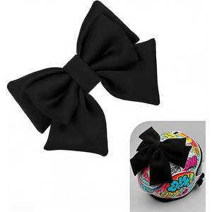 lot 20118 image: Bow Motorcycle Helmet Accessories for Women, Black Removable Bowknot Decoration Ornament, Sturdy Hard Hat Bow for Motorbike Scooter, Fashion Riding Gear
