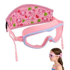 lot 20119 image: EHZYP Toddler Swim with Axolotl Fabric Strap No Tangle Pain-Free, Anti-Fog Swimming Pool Goggle No Leak for 3-15 YearsToddlers Girls Boys��Pink��