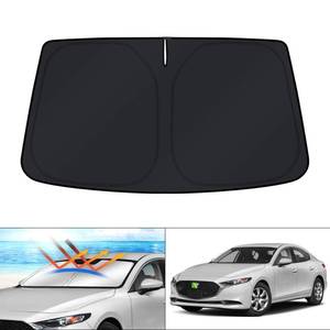lot 20122 image: KUST Windshield Sun Shade Custom Fit for Mazda 3 Accessories 2014-2025 2026 Mazda3 HatchbackSedan Window Shade Cover Sun Visor Foldable Blocks UV Rays Keep Your Car Cooler