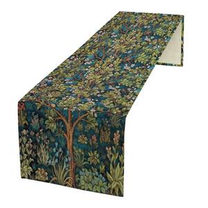 lot 20124 image: Yearn Jear William Morris Floral Table Runner, Vintage Green Botanical Printed Table Runner for Home Kitchen Dining Table Decoration,13x36 Inch