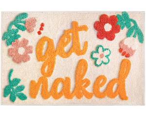 lot 20130 image: UIOIU Get Naked Bath Mat, Pink Orange, 31 x 20 Inch