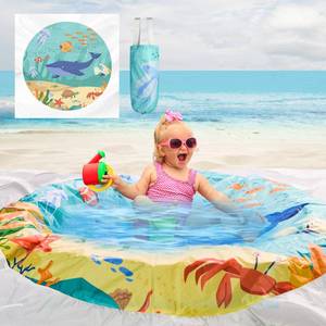 lot 20147 image: 6.5 X 6.5Ft Baby Beach Pool, 2 in 1 Square Portable Toddler Beach Puddle