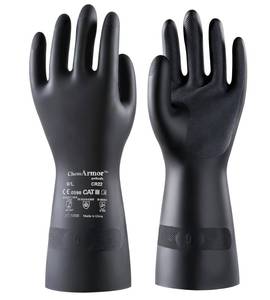 lot 20167 image: AnTools 2 Pairs Heavy-Duty Chemical Resistant Rubber Gloves, Protective Industrial Gloves for Cleaning, Dishwashing, Resist Acid, Alkali, Hazmat, Black, Medium