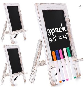 lot 1408 image: Harleun three pack Christmas office products framed tabletop chalkboard approximately 9x14 in