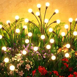 lot 1515 image: Cnuoky 6 Pack Solar Garden Lights 48 LED, Solar Lights Outdoor Waterproof IP65, Decorative Garden Lights Solar Powered for Yard Patio Pathway Decor, Outside Fairy Firefly Lights Garden Gifts