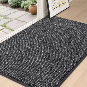 lot 1517 image: BEQHAUSE Dirt Trapper Door Mat 32x48, Non-Slip Washable Doormat, Charcoal