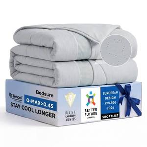 lot 1520 image: Bedsure CoolOxy Cooling Comforter King Size - 4X Breathable & Q-Max0.45 Summer Comforter, Cooling Blankets for Hot Sleepers, Bedding for Night Sweats, Lightweight Duvet, Grey, 102x90 Inches