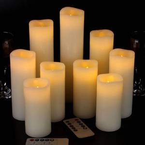 lot 1521 image: Vinkor Flameless Candles Battery Operated Candles Real Wax Pillar LED Candles with 10-Key Remote and Cycling 24 Hours Timer (Ivory 4 5 6 7 8 9)