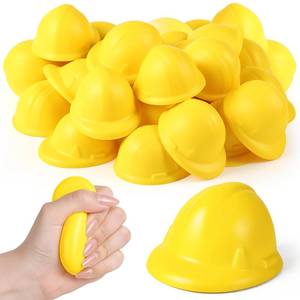 lot 1528 image: Libima 24 Pcs Construction Hat Stress Balls Bulk Party Favor Toy Squeeze Funny Stress Relief Toy Gift for Kids Teens Adult Improving Strength Release Pressure