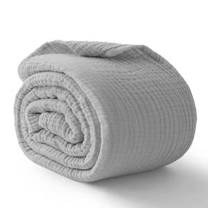 lot 1534 image: 100% Cotton Muslin Blanket Large 50 x 70, Breathable and Lightweight Cotton Throw Blankets for Bed and Couch, Soft Cooling Summer Gauze Blanket for Adults All Season, Light Grey