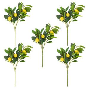 lot 1544 image: Ovveroche 5 PCS Artificial Lemon Branches for Vase Home Decor
