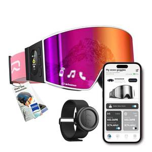 lot 1563 image: SKIWARRIOR Multifunctional Smart Wireless Ski Goggles with Walkie-Talkie, Anti-Fog Zeiss Lens, Music & Call Function (G01-Zeiss-Pink)