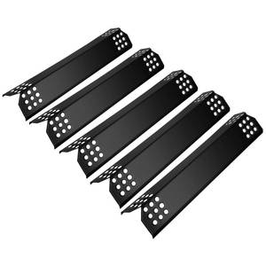 lot 1579 image: Unicook 14.56 Inch Grill Heat Plates Replacement Parts, Porcelain Grill Burner Covers Compatible for Nexgrill, Charbroil, Thick BBQ Heat Shields Tents, Flame Tamer for Gas BBQ, 5 Pack